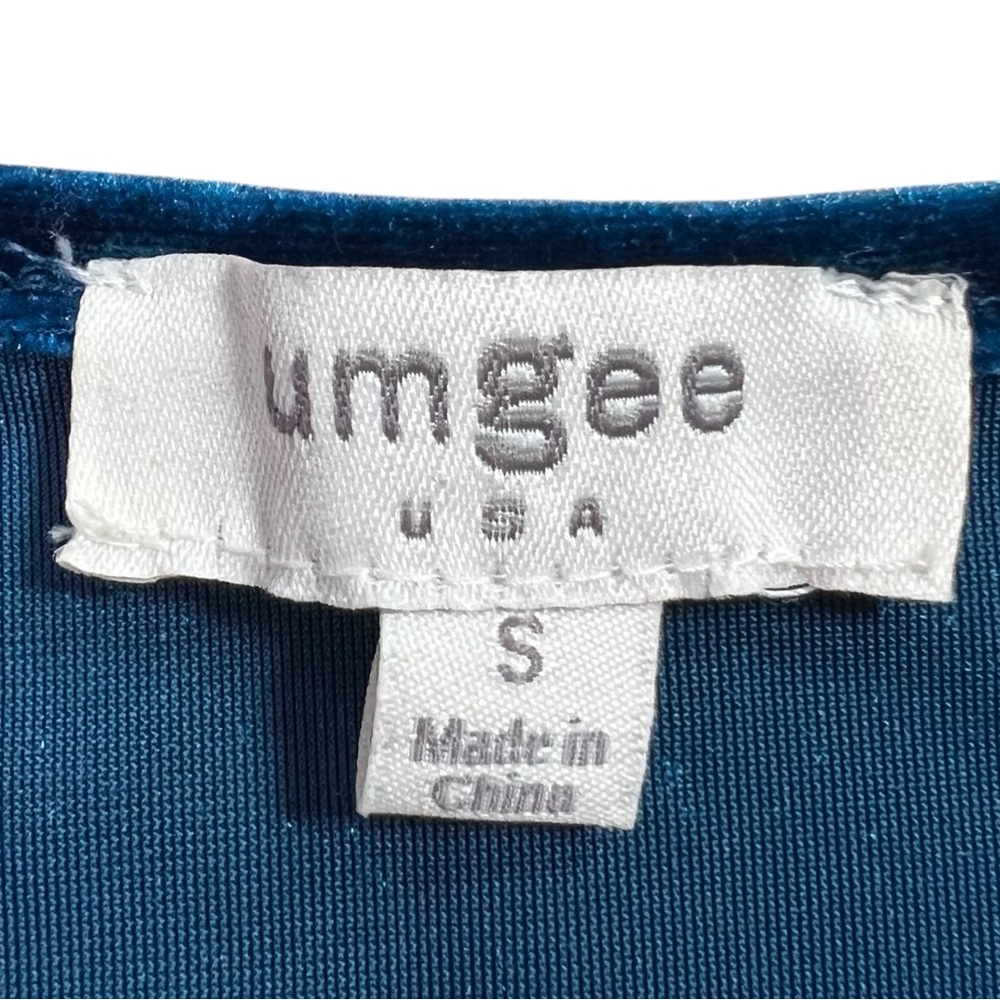 Umgee Sleeveless Velvet V-Neck Dress Small Size Blue Stretch - Picture 4 of 9